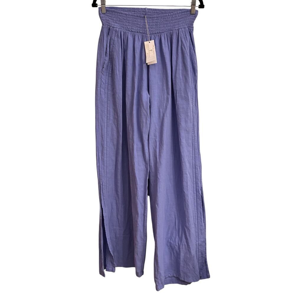 Blanco By Nature 100% Cotton Gauze Pants NWT XL Peruvian Azure Blue Boho Resort - Picture 2 of 8